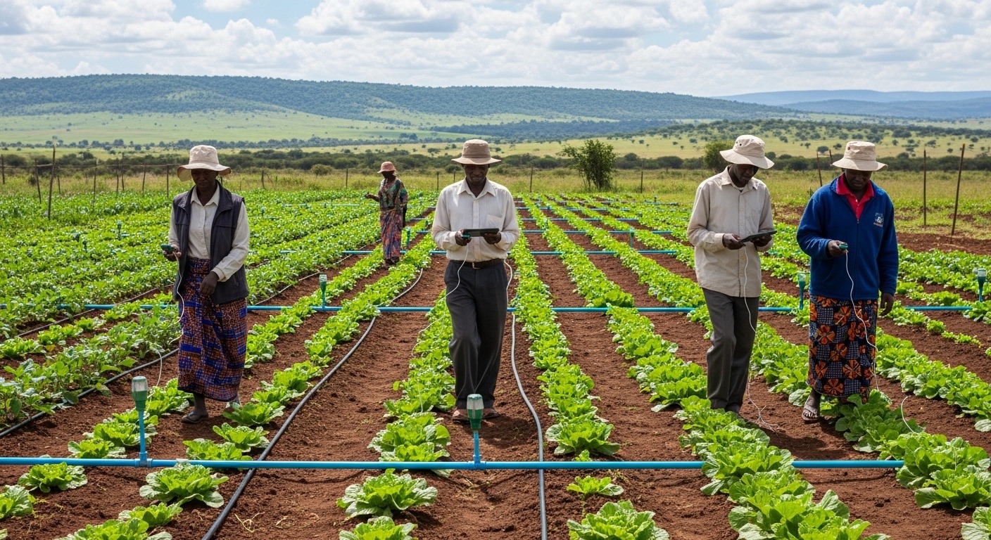 Kenyan farmer with abundant harvest
