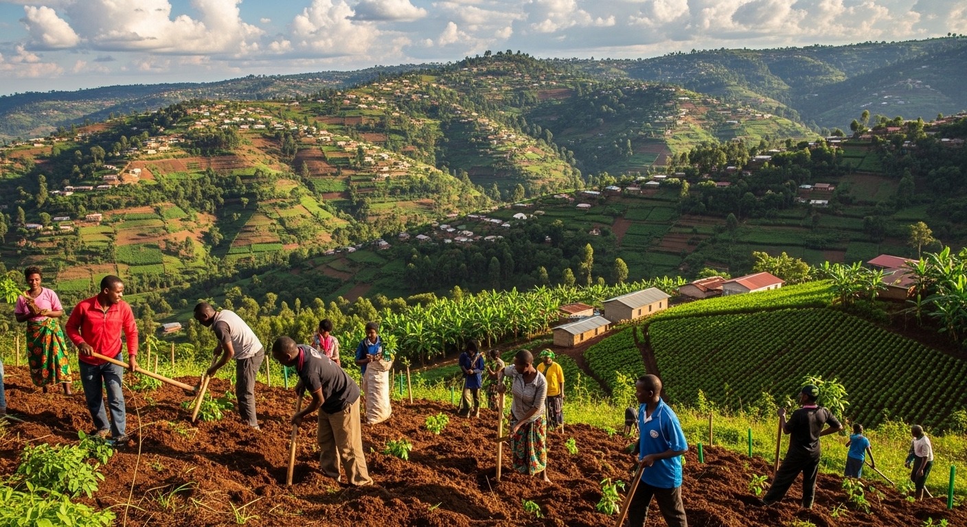 Tree planting reforestation project Vihiga Maragoli Hills Western Kenya
